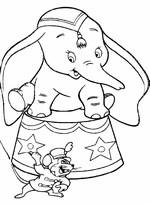 coloriage dumbo sur le podium